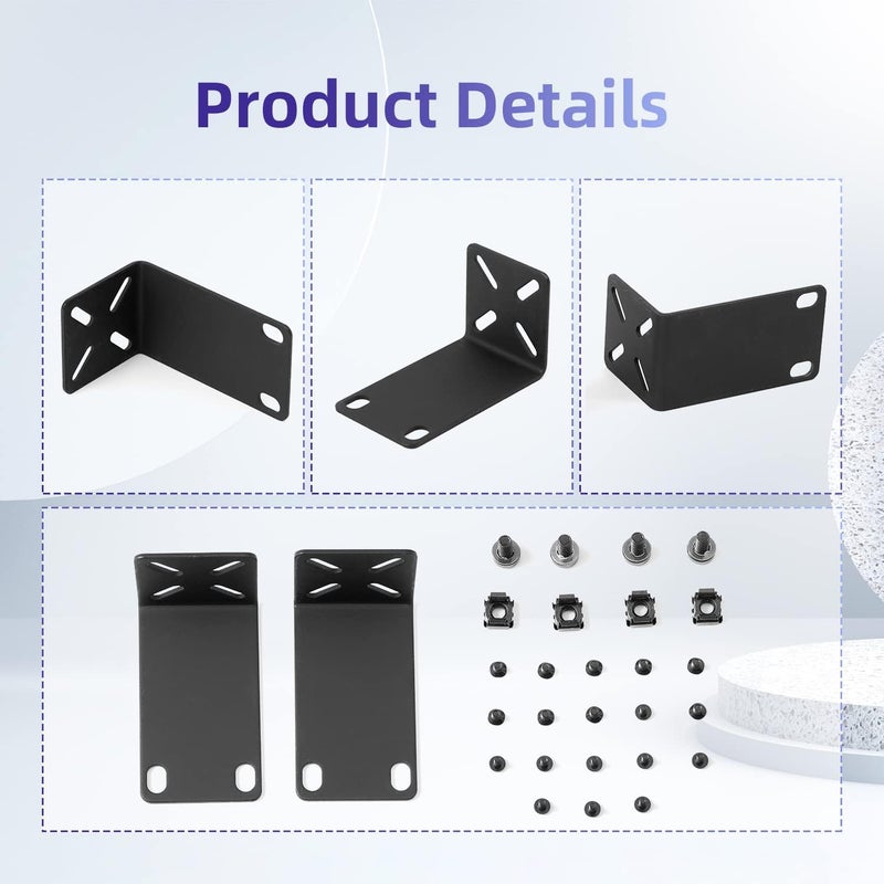 PhyinLan Rack Mount Kit for 12.6 inch Switches, Adjustable Rack Ears for Netgear, Cisco, D-Link, TRENDnet and Dell Products, Mount 12.6" Wide to 19" Equipment, Adjustable Hole Distance 14-30mm - Image 4